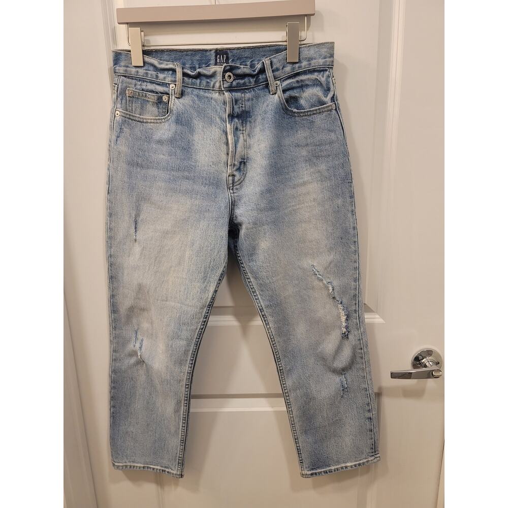 Gap High Rise Straight Crop Jeans in Medium Indigo